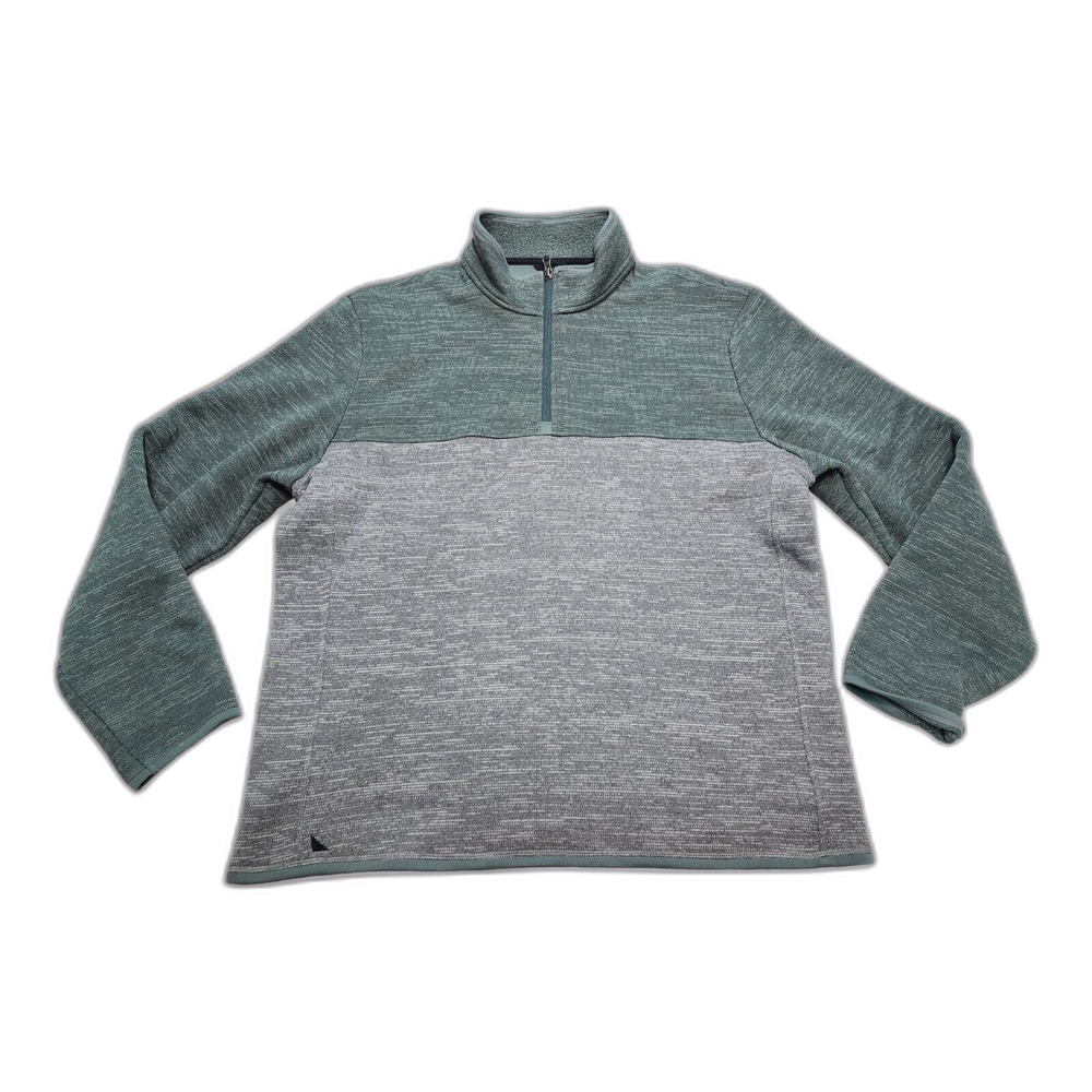 Untuckit Quarter Zip Pullover Green and Gray Men's Size 2XL
